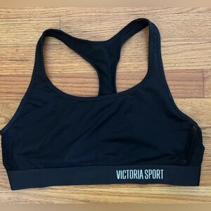 Victoria’s Secret Sports Bra XL Black The Player Victoria Sport Racerback Logo